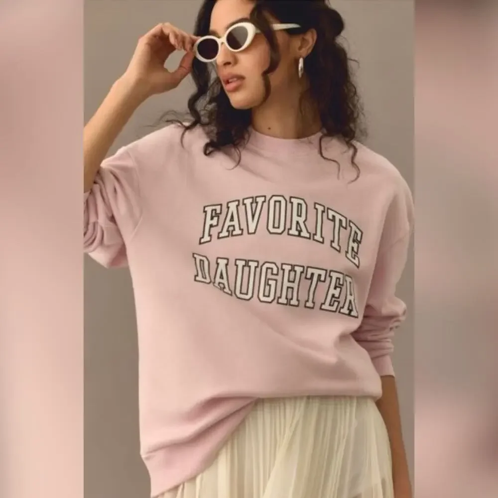 Favorite Daughter The Collegiate Sweatshirt size XS Light Pink - Picture 2 of 14